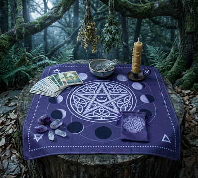 Paño tarot #46 Wicca violeta