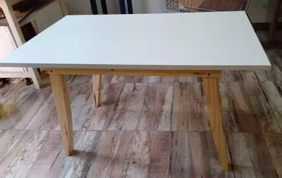 MESA COMEDOR BLANCA 1.20
