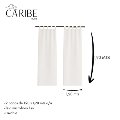 Cortina ventanal 2 paños 190 x 240 