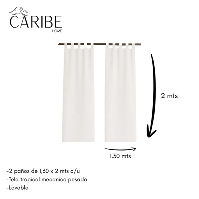 Cortina 200x260 tropical mecánico 2 paños