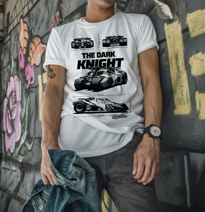 Remera Blanca estampado frontal Batimovil