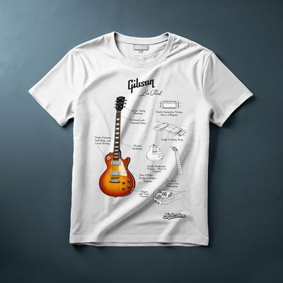 Remera Blanca Guitarra