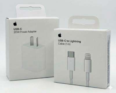 Combo de Carga Rápida Apple: Adaptador 20W + Cable USB-C a Lightning (1m)