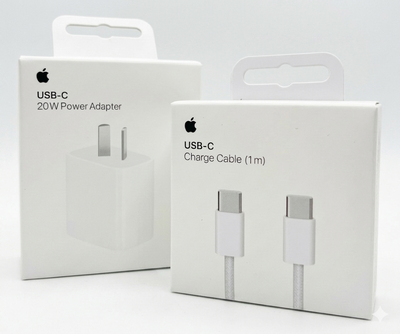 Combo de Carga Rápida Apple: Adaptador USB-C 20W + Cable USB-C (1m)