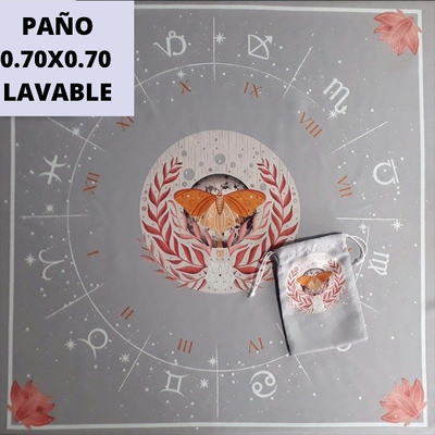 Paño tarot gris. Mariposa