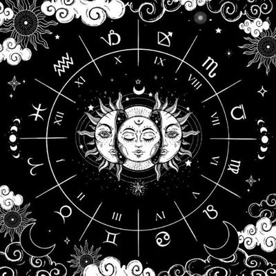 Paño Tarot Luna y sol negro