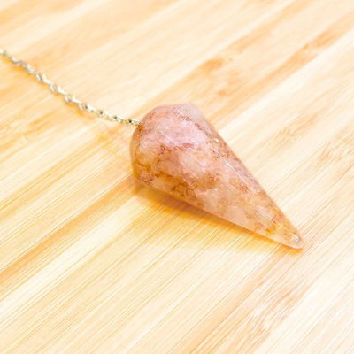 Péndulo de cuarzo hematoide amarillo