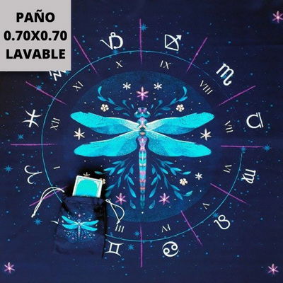 Paño tarot libelula azul