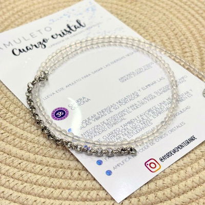 Collar bolitas de Cuarzo cristal