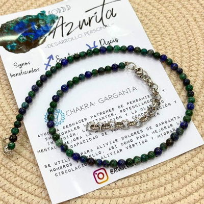 Collar bolitas de Azurita