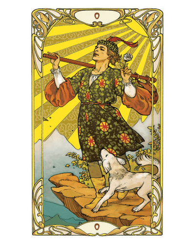 Tarot Golden art Nouveau Mini. Tarot Rider Waite Art Nouveau Mini.