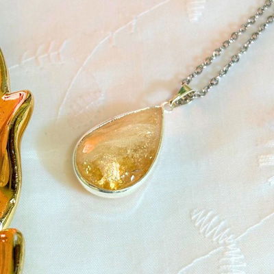 Collar gota de citrino