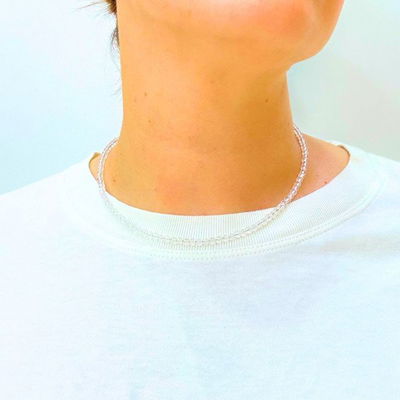 Collar bolitas de Cuarzo cristal