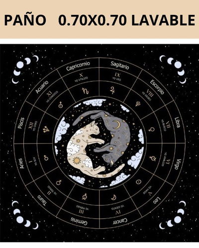 Paño Tarot gatitos Ying y Yang oscuro