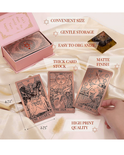 Tarot Rider Waite Gold Foil. Laminas Rose Gold. A prueba de agua