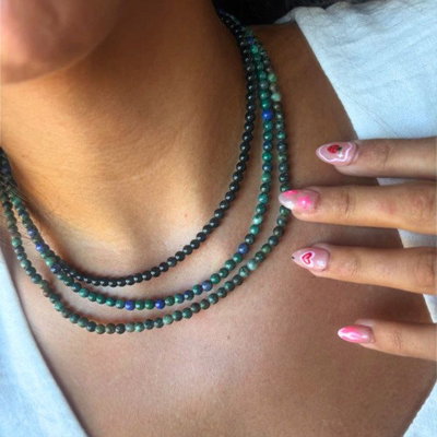 Collar bolitas de Azurita