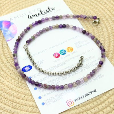 Collar bolitas de Amatista