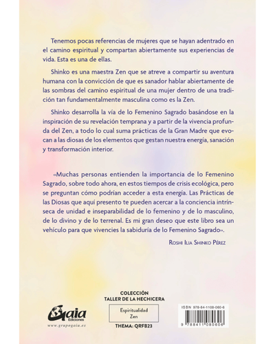 El despertar de lo sagrado femenino. Roshi Ilia Shinko Pérez. Ed Gaia