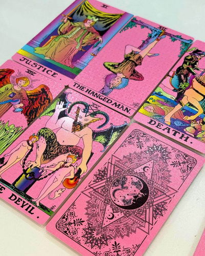 Tarot Rider waite Foil Rosa sin bordes a prueba de agua