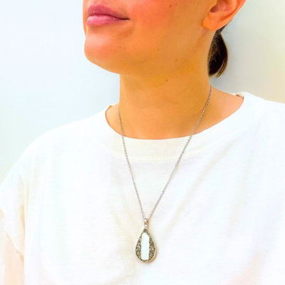 Collar pirita con cuarzo cristal