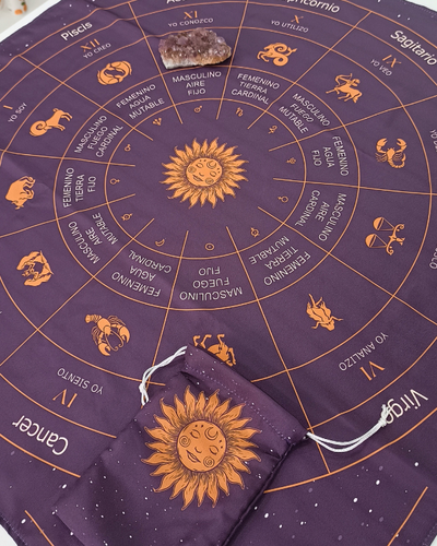 Paño para tarot Zodiaco violeta