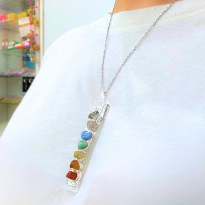 Collar de Selenita siete chakras