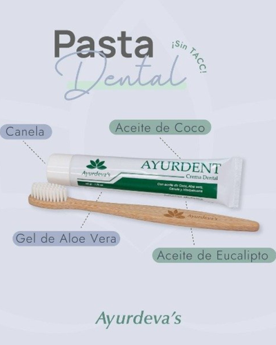 Pasta dental sin fluor Ayurdent. Dentrifico