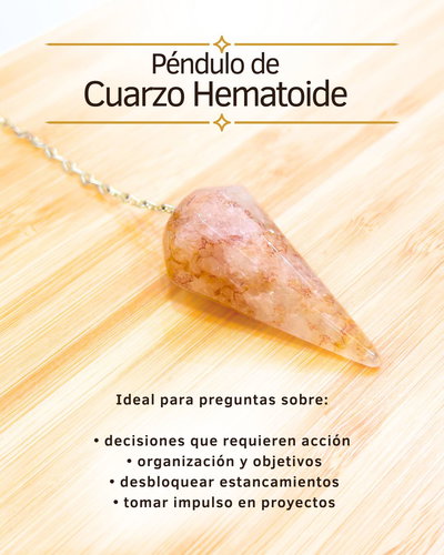 Péndulo de cuarzo hematoide amarillo