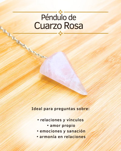 Péndulo de cuarzo rosa