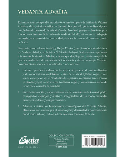 Vedanta Advaita. Sesha. Ediciones Gaia