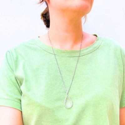 Collar gota de cuarzo cristal