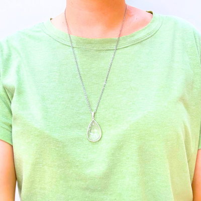 Collar gota de cuarzo cristal