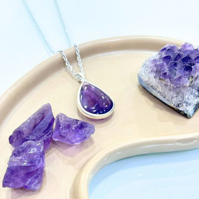 Collar gota de amatista