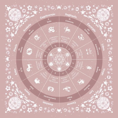 Paño para tarot astrologico rosa viejo