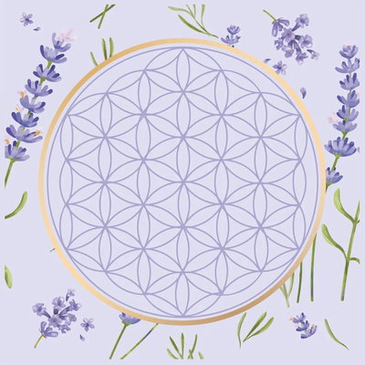 Paño para tarot flor de la vida lavanda