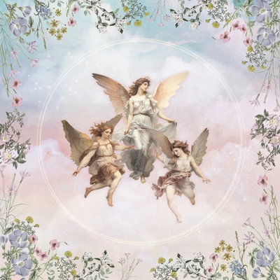 Paño para tarot angeles