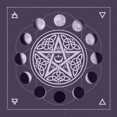 Paño para tarot estrella violeta