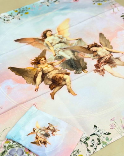 Paño para tarot angeles