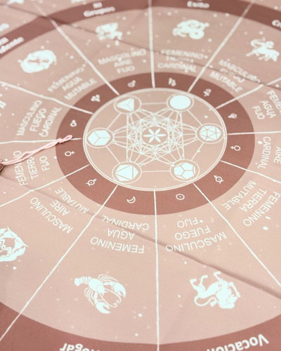 Paño para tarot astrologico rosa viejo
