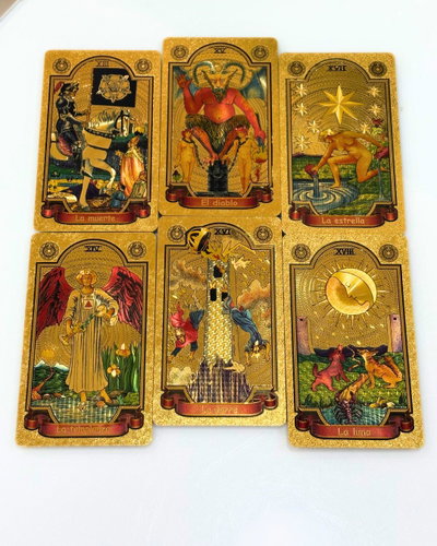 Tarot Rider waite Gold Foil Iluminarte. A prueba de agua.