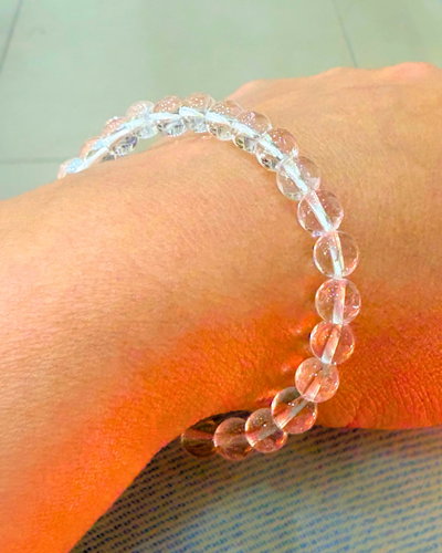 Pulsera de Cuarzo Cristal natural elastizada