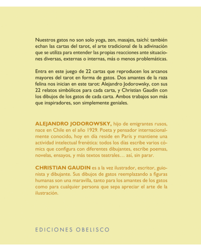 El Tarot de los Gatos. Alejandro Jodorowsky y Christian Gaudin. Ediciones Obelisco
