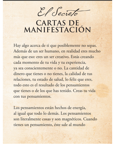 El Secreto. Cartas de Manifestación. Rhonda Byrne. 65 cartas. Ediciones Obelisco