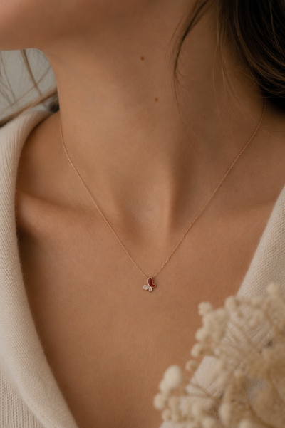 Collar Butterfly Plata Rosé