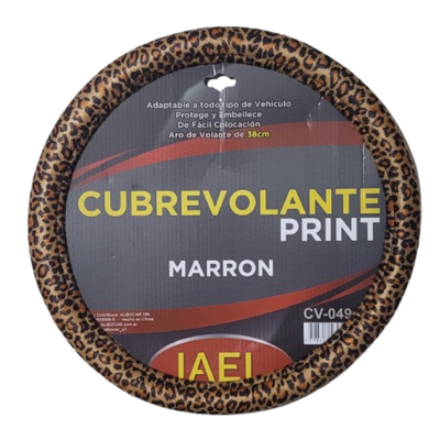 CUBRE VOLANTE PRINT MARRON - IAEL