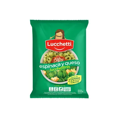 FIDEOS LUCCHETTINIS ESPINACA Y QUESO LUCCHETTI 500 G