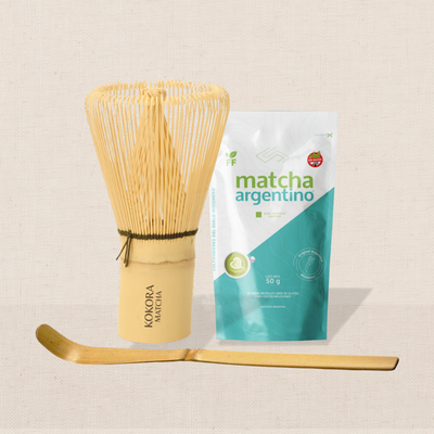 Kit Inicial Matcha: Té 50g + Batidor Chasen + Cuchara Chashaku