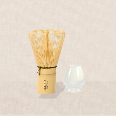 Set Batidor de Bambú Chasen + Soporte Naoshi de Cerámica