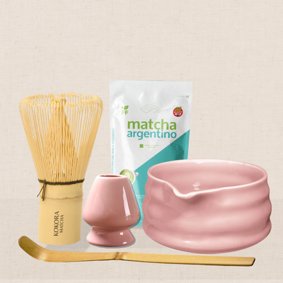 Set de Ceremonia Premium: Matcha 50g + Chawan + Chasen + Chashaku + Naoshi