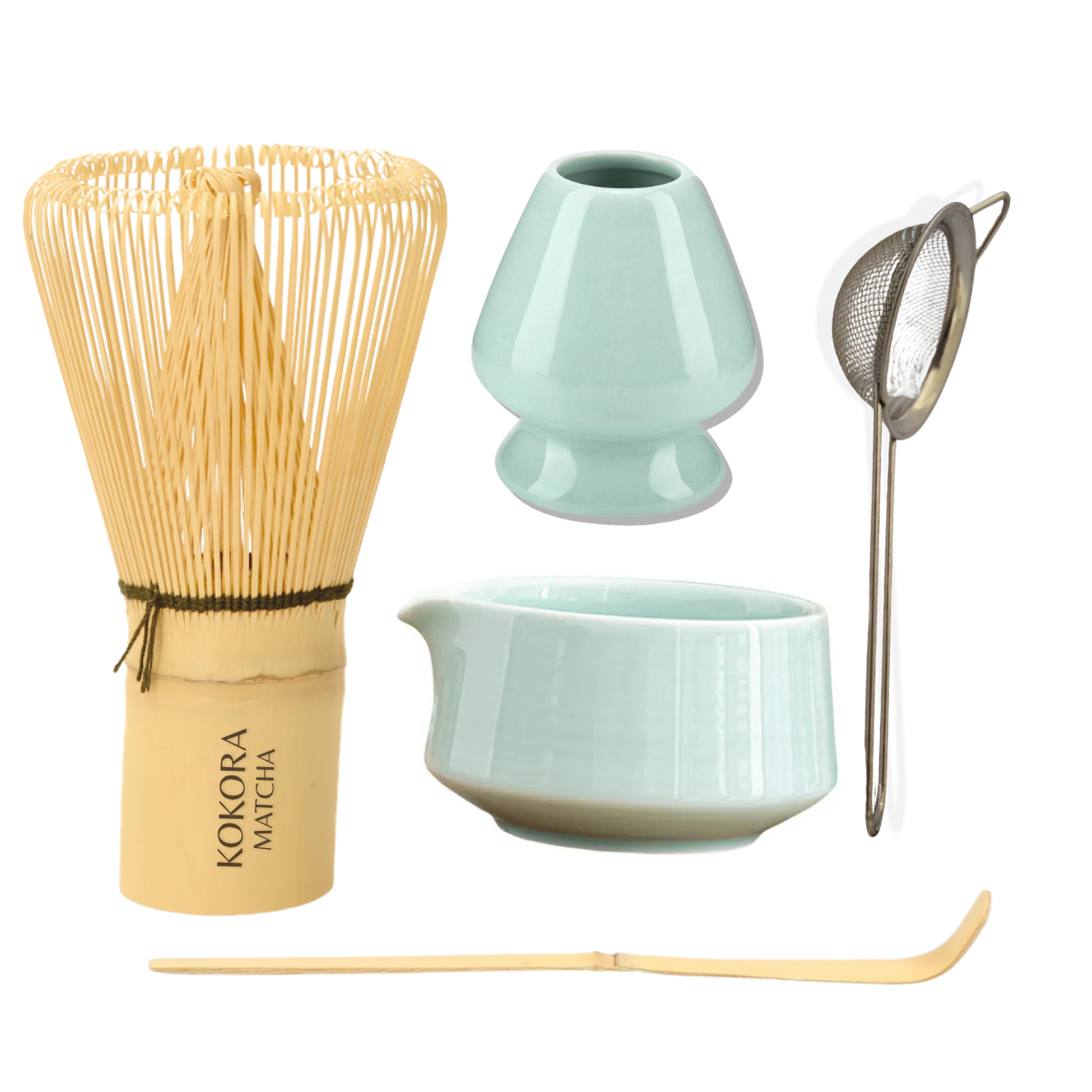 Set Ceremonia Master: Chawan + Chasen + Naoshi + Chashaku — Verde